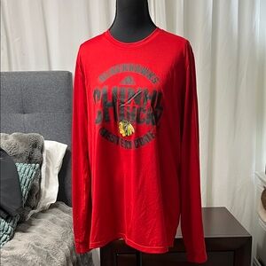 Adidas Chicago Blackhawks Long Sleeve Tee. Size Large.